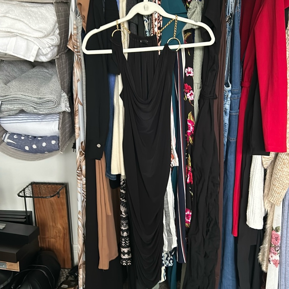 JL midi black chain dress size small/medium